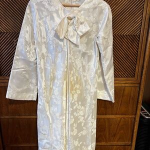 1960s vintage vogue handmade satin brocade minidress